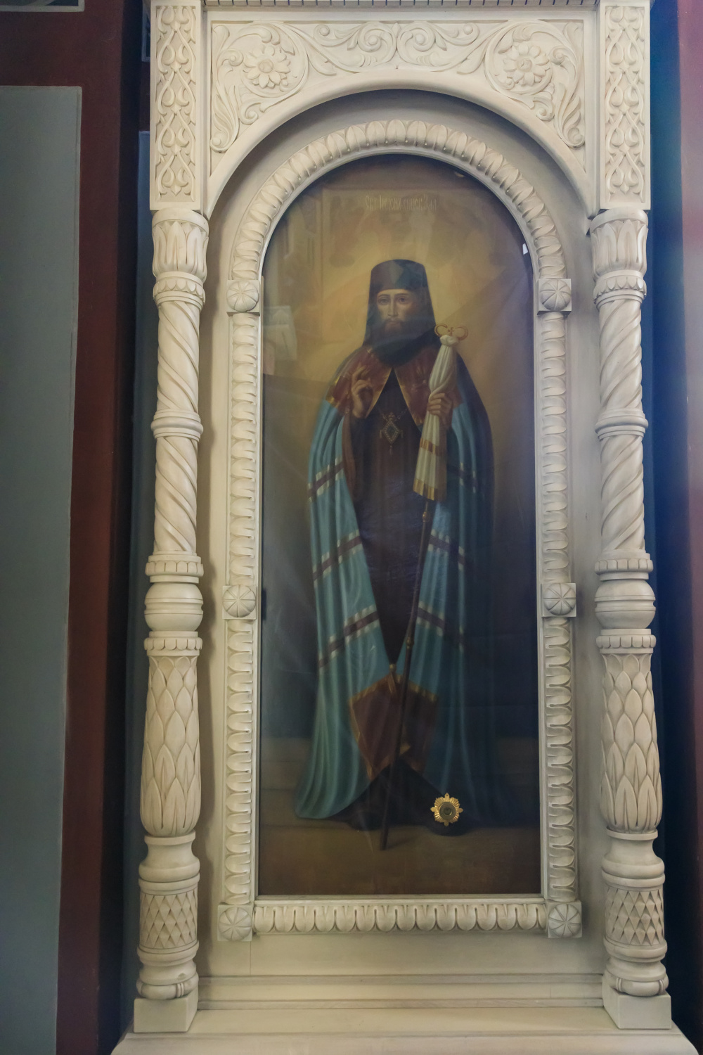 Икона с частицей мощей святителя Тихона, епископа Воронежского, Задонского, чудотворца 